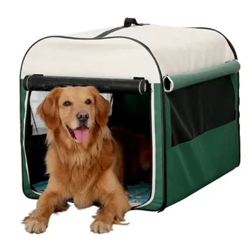 Green Kennel Warm Malaking Bahay Summer Dog Cage na May Breathable Mesh Indoor Outdoor Portable At Foldable Pet Tent Four Seasons