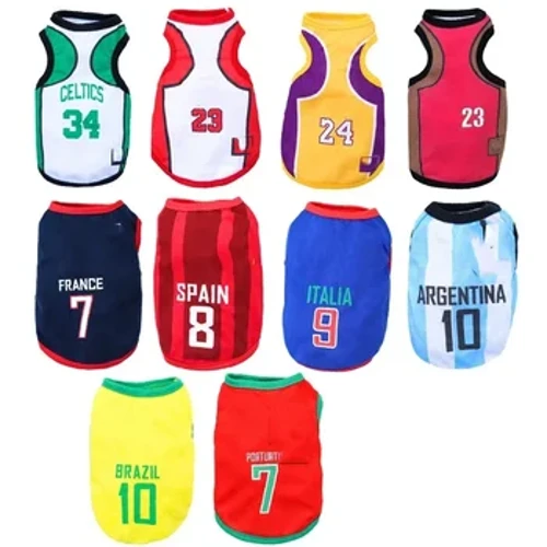Itlar uchun sport formasi Yozgi kiyim uchun uy hayvonlari kiyimlari Kuchukchalar uchun uy hayvonlari kiyimlari Basketbol kiyimlari kuchukchalar uchun futbolkalar Yozgi uy hayvonlari mushuklari uchun k