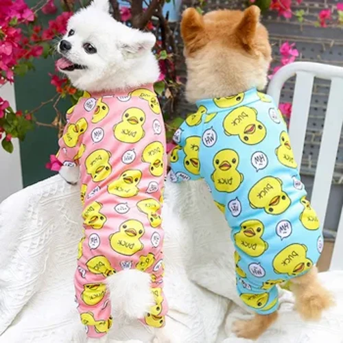 Puppy Madraí Pyjamas Pet Jumpsuit Bog Madraí Rompers Madraí Beaga Éadaí Gleoite Onesies Céide Madraí Puppy le haghaidh Éadaí Cat Madraí Peataí