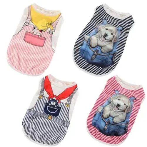 Pet Kucing Kostum Anjing Kecil Kucing Pakaian Lucu Anak Anjing Kucing Kucing T-shirt Musim Panas Rompi Kemeja Pakaian untuk Musim Semi dan Musim Panas Rompi Anjing