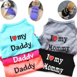 Söt tryckt sommar husdjur t-shirt Valp Hundkläder Husdjur Katt Väst Bomulls T-shirt Mops Kläder Kostymer Hundkläder för små hundar