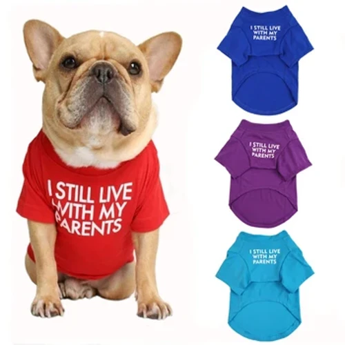 Léine Madraí Samhraidh Priontáil Litir Puppy T Shirt Éadaí Madraí Earraigh do Mhadraí Beaga Meánmhéide Fraincis Bulldog Béarla Bulldog Éadaí