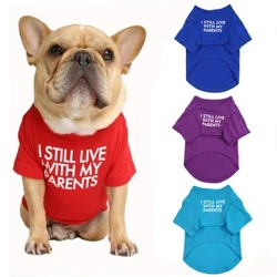 Summer Dog Shirt Letter Print Puppy T Shirt Spring Dog Damit para sa Small Medium Dogs French Bulldog English Bulldog Apparel