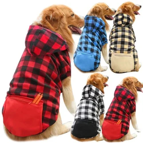 Palton de iarnă pentru câini Jachetă pentru animale de companie în carouri vestă reversibilă Haina pentru câini vreme rece Îmbrăcăminte pentru animale de companie pentru câini mici, mijlocii mari