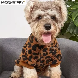 Puppy Pullover Dogs Pet Sweater Winter Leopard Print French Bulldog Winter Warm Sweater Pet Apparel Damit ng Aso