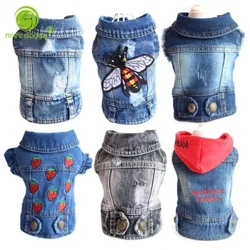 Denim Quần Áo Cho Chó Pitbulls Dachshund Thời Trang Chó Áo Khoác Jeans Áo Phông Da Bò Màu Xanh Cho Shih Tzu Trang Phục Thoáng Mát Cho Chó Nhỏ