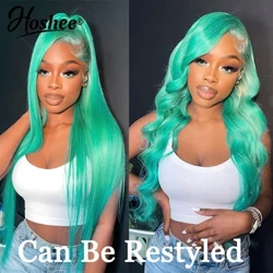 Brasiliano Remy Glueless pronto per essere messo in vendita Dritto Colore verde T Parte Parrucche HD in pizzo Parrucca frontale per capelli umani 13X4 per donna