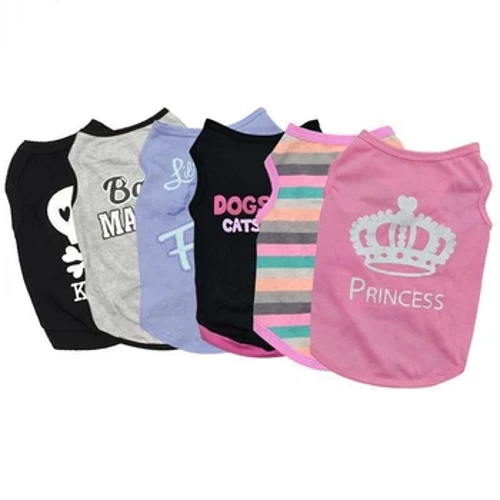 Pet Kucing Kostum Anjing Kecil Kucing Pakaian Lucu Anak Anjing Kucing Kucing T-shirt Musim Panas Rompi Kemeja Pakaian untuk Musim Semi dan Musim Panas CX23