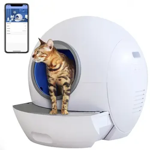 ELS PET Samočisteća kutija za otpatke za mačke Automatska kutija za otpatke s kontrolom aplikacije Smart Monitor/Extra Large za više mačaka
