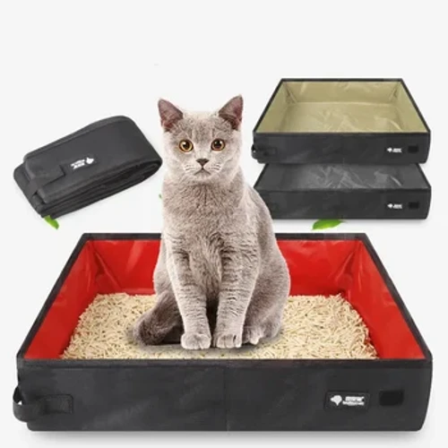 Taşınabilir Katlanır Seyahat Pet Çöp Kutusu Köpek Tuvalet Tepsisi Katlanır Kedi Kumu Lazımlık Su Geçirmez Açık Katlanabilir Kedi Kumu Kutusu