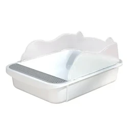 Grouss Kapazitéit oppe Kaz Dreckskëscht Plastik Anti-Splash Kazen Toilette Déier Sandkëscht Kitten Schacht Bedpan Botzen Bath Basin Supplies