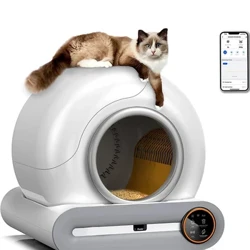 Kotak Kotoran Kucing Kabin Sterilisasi Otomatis 65L Toilet Kucing Kapasitas Besar Smart Pet Sampah Tray Ionic Deodorizer Membersihkan Diri