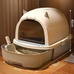 Dung tích lớn Nhà vệ sinh cho mèo Kèm theo đầy đủ Hộp vệ sinh cho mèo đa năng Chống văng Cát Khử mùi Arenaros Para Gato Đồ dùng cho mèo