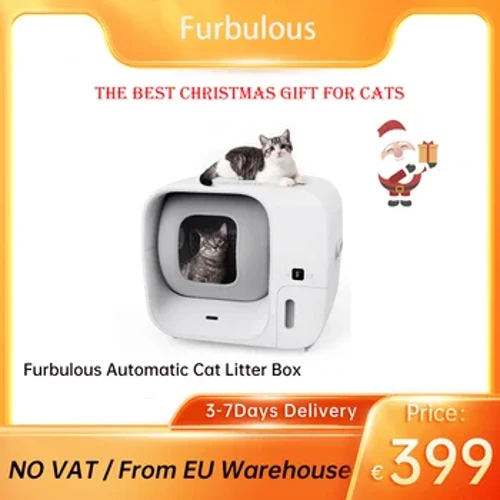 ʻO Furbulous Automatic Cat Litter Box me ka App Control, 60L Nui Palekana no nā pōpoki lehulehu me ka hoʻopau ʻana i ka ʻala Deodorant White