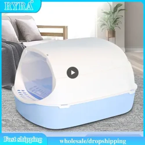 Nouveau bac à litière pour chat entièrement fermé avec pelle bac à litière pour animaux de compagnie grande capacité bac à litière de toilette pour chat bac à sable fermé fournitures pour animaux de compagnie