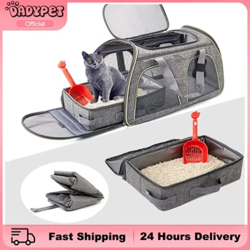 Portabel Lipat Perjalanan Pet Kotak Kotoran Anjing Toilet Tray Lipat Kotoran Kucing Potty Tahan Air Luar Ruangan Lipat Kotak Kotoran Kucing