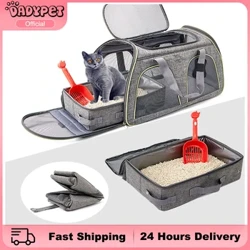 Gấp di động Du Lịch Thú Cưng Hộp Vệ Sinh Chó Khay Gấp Mèo Bô Chống Nước Ngoài Trời Có Thể Gập Lại Mèo Hộp