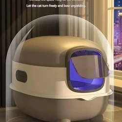 2023 Neue Katzentoilette, große Größe, komplett geschlossene Toilette, Sandtablett, Anti-Spritzer, Anti-Geruch, Gürtel, Sand, intelligent Box