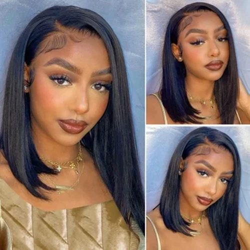 13x4 ตรงลูกไม้ด้านหน้า BOB วิกผม Pre Plucked ผมมนุษย์ Wigs บราซิล Remy สั้น BOB T Part ปิดวิกผมสำหรับผู้หญิง