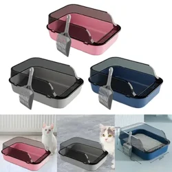 Kattenbak Dierbenodigdheden Hoogzijdig Gemakkelijk schoon te maken Duurzaam Kattenbak Hoog hek Halfgesloten kattentoilet met kattenbakschepje