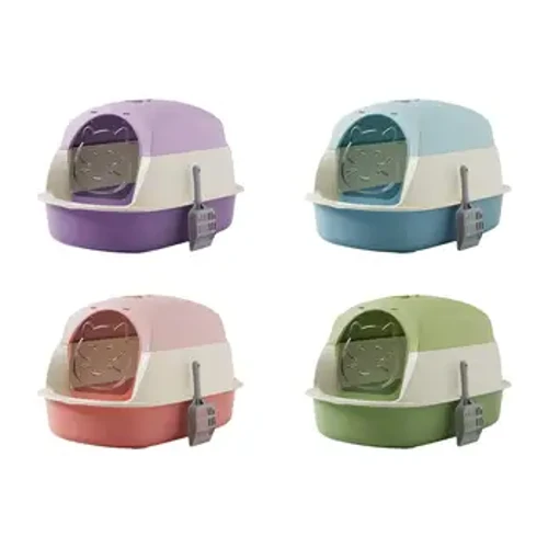 Bac à litière à capuche pour chat, toilettes fermées, fournitures pour animaux de compagnie, porte mobile bidirectionnelle, Portable avec poignée, bac à litière à capuche pour animaux de compagnie, bac à sable