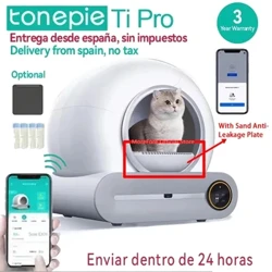 【Puana Pelekania】Tonepie Automatic Smart Cat Litter Box hoʻomaʻemaʻe ponoʻī App control Pet Toilet Litter Tray Ionic Deodorizer 65L