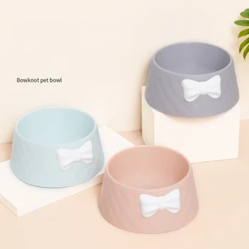 Bols de nourriture pour chien, joli bol d'alimentation pour chiot à nœud papillon, motif diamant, bol pour chat pour eau douce princesse, bols d'alimentation pour animaux de compagnie