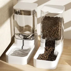 3,8 l Futterspender für Hunde, Slow Food, Katzenfutterautomat, Wassernapf, transparenter Futterbehälter für Welpen und Kätzchen, Zubehör