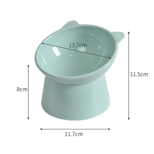 New Pet Cat Dog Bowl High Foot Dog Bowl 45° Neck Protector Cat Food Bowl Water Bowl Anti-Overturing Binaural Pet Feeding Bowl