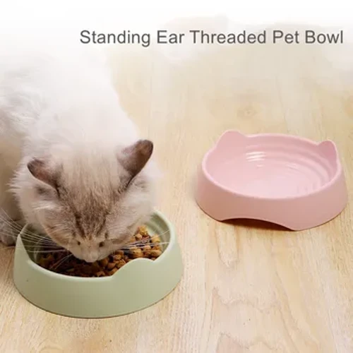 Cho Thú Cưng Chó Mèo Bát Ăn Nước Bát Ăn Nhựa Bền Đứng Tai Ren Thú Cưng Bát Thức Ăn Thú Cưng Chó Mèo phụ Kiện