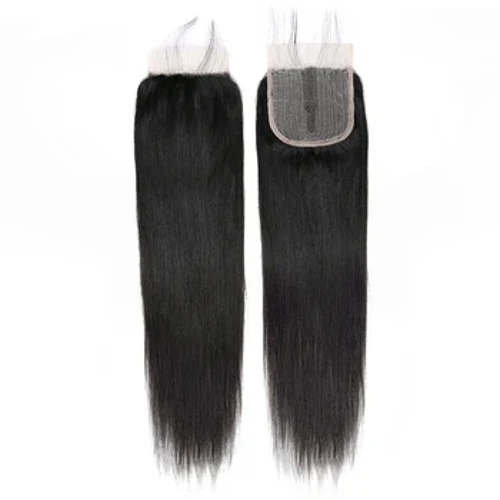 I-Straight HD Transparent Human Hair T Ingxenye Yeleyisi Ukuvalwa Kuphela 4x4x1 Inch Middle Part Bresilienne Ukuvalwa Cheveux Humain