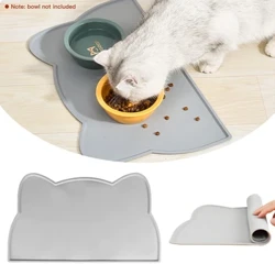 Wasserdichte Haustiermatte für Hunde und Katzen, einfarbige Futterunterlage aus Silikon für Haustiere, Futternapf-Trinkmatte für Haustiere, tragbare Hundefuttermatte, Tischset