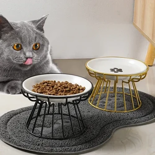 Keramika ösdürilip ýetişdirilen haýwan jamy iýmit suwy pişikler we amp. Dogalar daşarda iýmitlenýän içgi esbaplary Doggie Cat Cat Bowl