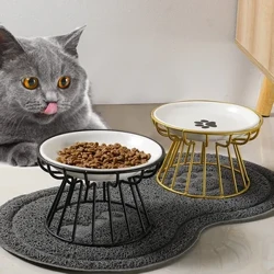 Keramika ösdürilip ýetişdirilen haýwan jamy iýmit suwy pişikler we amp. Dogalar daşarda iýmitlenýän içgi esbaplary Doggie Cat Cat Bowl