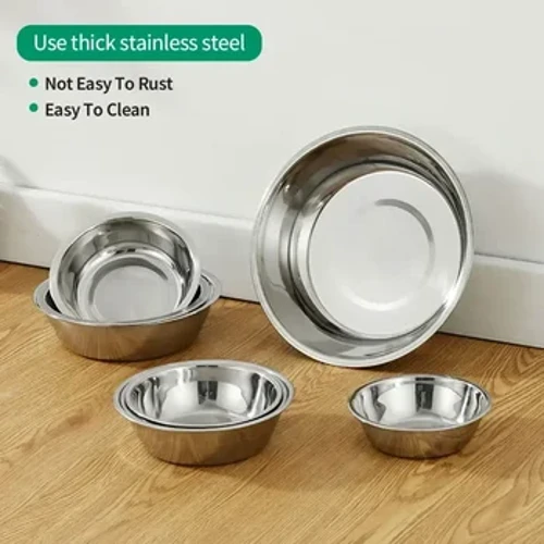 Hundeskål med stor kapacitet Rustfrit stål foderskål til kæledyr Katte- og hundefoder drikkeskål Metal foderskåle миска для кошки