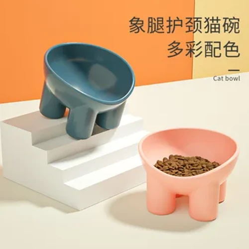 Non-Slip Ganda Kucing Mangkuk Air Hewan Peliharaan Makanan Pakan Anjing Mangkuk Pet Mangkuk dengan Kemiringan Stand Kucing Feeder Mangkuk Makan Kucing Persediaan