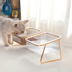 Non-Slip Pet Mangkuk untuk Makanan Kucing Mangkuk Air Kucing Ganda Mangkuk Kucing Mangkuk Anjing Feeding Kucing Anjing Feeder Perlindungan Serviks