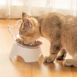 Transparenter Katzennapf für Katzen. Hundefutterspender. Rutschfest mit Standfuß. Futter- und Wassernäpfe für Haustiere. Haustierbedarf.