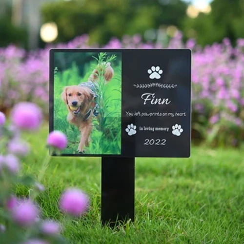 Personalized Pet Memorial Stake Acrylic Marker Grave Pet Gravestones Cat Dog Souvenirs Pet Loss Add Photo and Text Gift Memorial