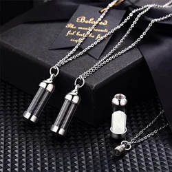 Bijoux de crémation en acier inoxydable, verre transparent, souvenir des proches, porte-cendres, pendentif commémoratif des cendres humaines