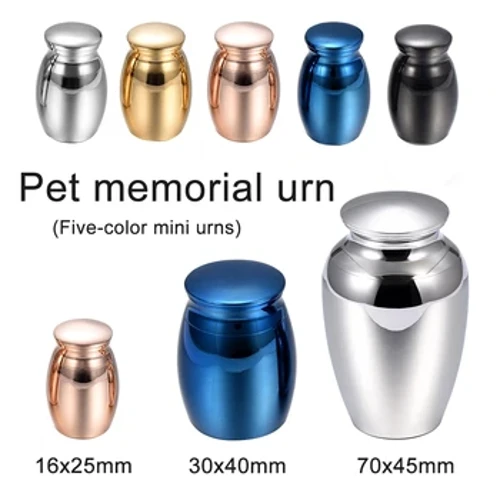 Mini Pet Mindesmærker Urne Aluminiumslegering Ligbrænding Aske Krukke Mindesmærke Mindesmærke Kat Hund Fugl Urne-Engros direkte salg