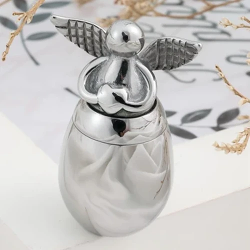 Urns Dynol Cat Wrns Angel Siâp Ar Gyfer Deiliad Lludw Ar Gyfer Amlosgiad Anifail Anwes Cŵn Anifeiliaid Anwes Cath Aderyn Daliwr Lludw Dur Di-staen