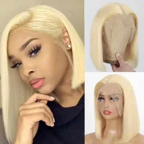 613 Biondo Miele Parrucca Caschetto Corto Hd 13x4 Anteriore Del Merletto Parrucche Dei Capelli Umani Per Le Donne Brasiliani di Remy Dei Capelli Lisci T Parte parrucca frontale in pizzo