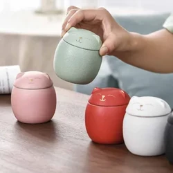 Mini Pet Urns Personalized Ceramic Cremation Funerary Small Animals Coffin Cute Cat Reliquaries for Ashes Cat Memorial Grave