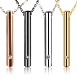 I-Cylinder Pet Cremation Urns Urns Umgexo Wensimbi Engagqwali Yomlotha Wesikhumbuzo Umnikazi Wesitsha Sobucwebe BeSikhumbuzo Se-Keepsake Pendant