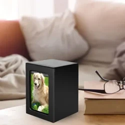 Thú Cưng Bình Đựng Có Khung Ảnh Tang Lễ Hỏa Táng Hộp Nhỏ Gỗ Bình Đựng Yêu Thương Nhớ Thú Cưng Hình Đèn Thủ Công Mỹ Nghệ