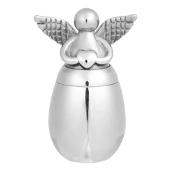 Wrns Cofrodd Bach Ar Gyfer Lludw Dynol Adenydd Angel Calon Wrniau Amlosgi Bach Am Lludw Coffa Dur Di-staen Emwaith Lludw