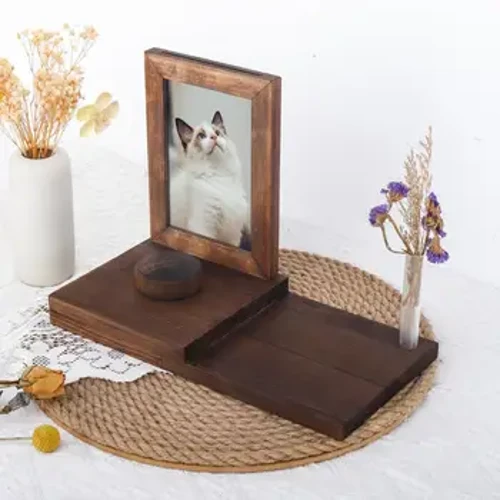 Boîte commémorative pour animaux de compagnie, cadre Photo détachable, Simple opération, cadre Photo en bois pour chat, support d'affichage Photo pour chien