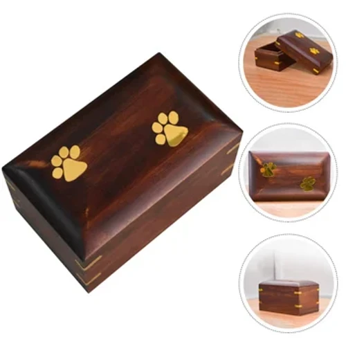 Bình đựng nước cho thú cưng Chó Bình đựng tro tưởng niệm hỏa táng hộp lưu niệm bằng gỗ chống mài mòn gốm đáng yêu Phụ kiện hộ gia đình nhỏ gọn tiện lợi