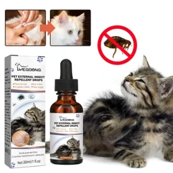 Hoʻoheheʻe ʻo Pet Flea Killer Mites Ticks Lice Insect Killer Pest Mosquitoes Control Cat Anti Itch Skin Prevention Dog Anti Flea Liquid